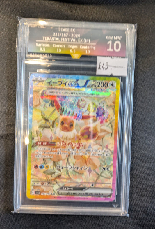 EEVEE EX 223/187 TERASTAL FESTIVAL EX (JPN) GET GRADED 10 PRISTINE