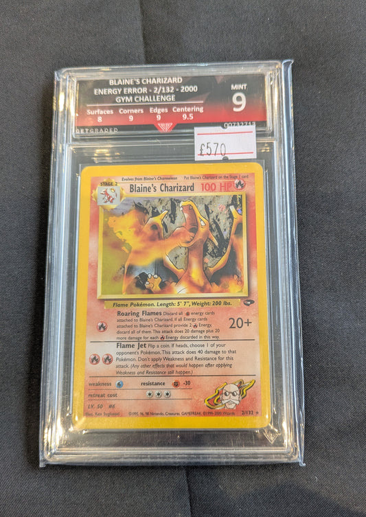 BLAINES CHARIZARD 002/132 GET GRADED 9
