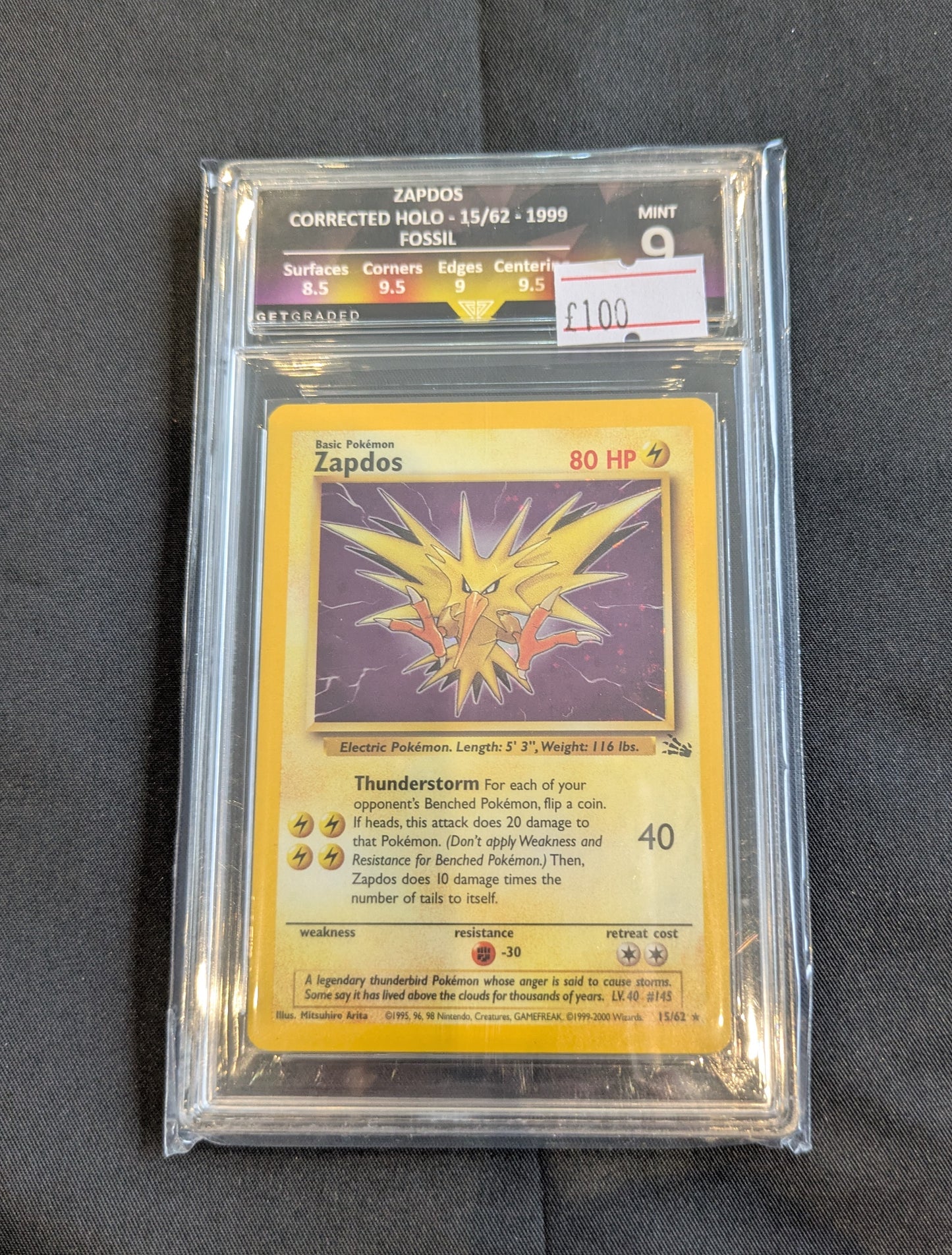 ZAPDOS 015/062 GET GRADED 9