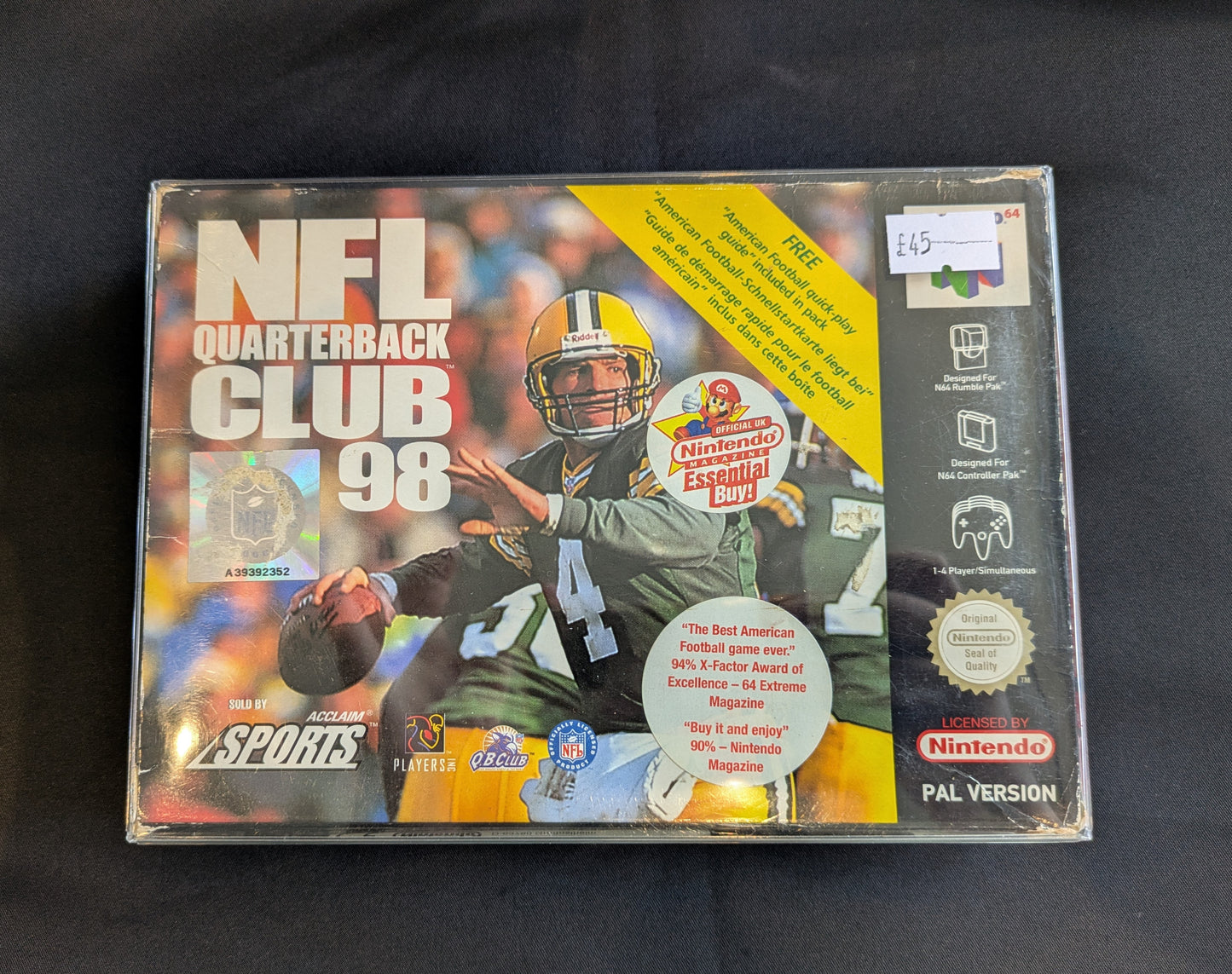 NINTENDO 64 GAME NFL QUARTERBACK CLUB 98 STILL BOXED