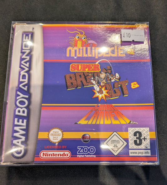 GAME BOY ADVANCE GAME MILLIPEDE & SUPER BREAK OUT & LUNAR LANDER BOXED