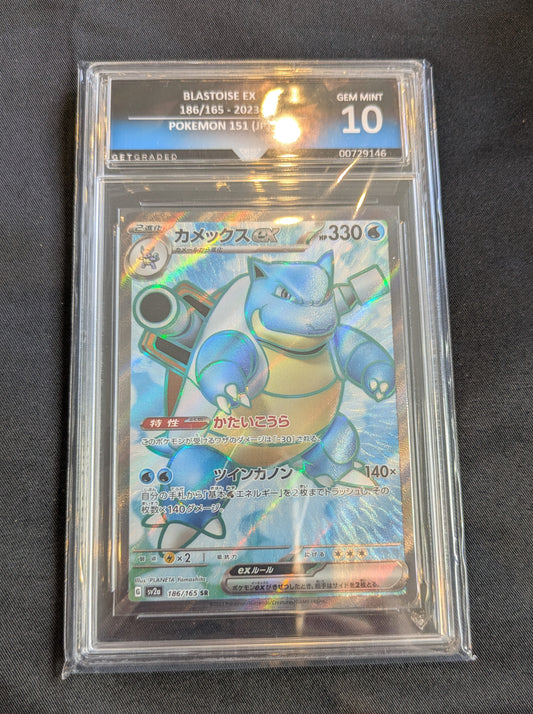 POKEMON 186/165 BLASTOISE EX GRT GRADED 10