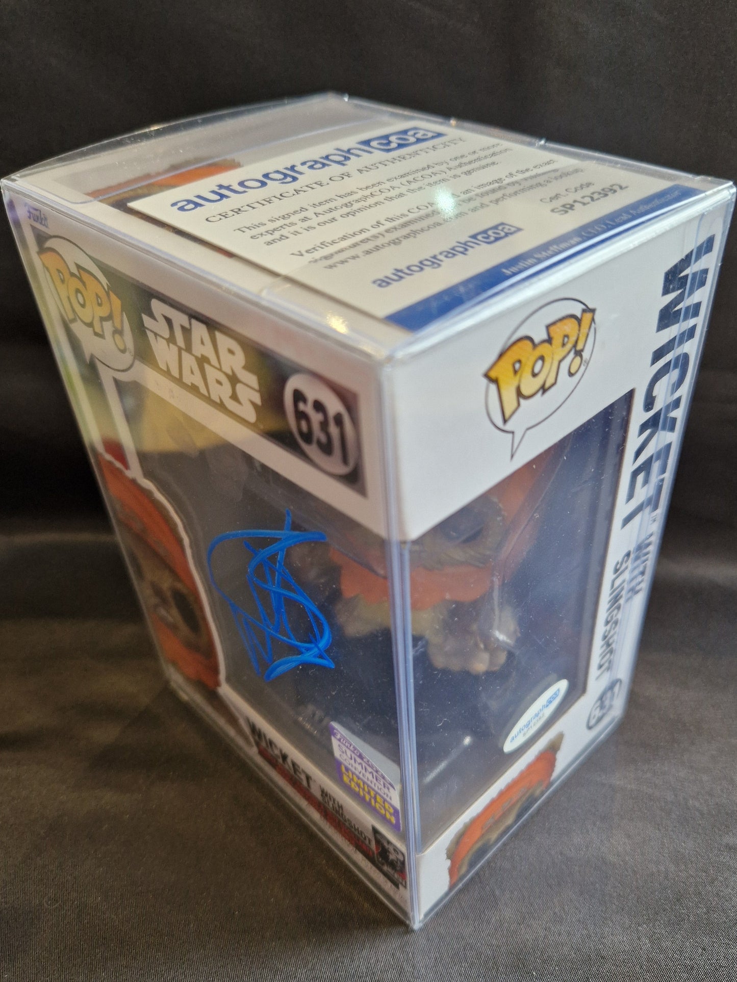 Wicket Funko Pop 631 signed by Warwick Davis
