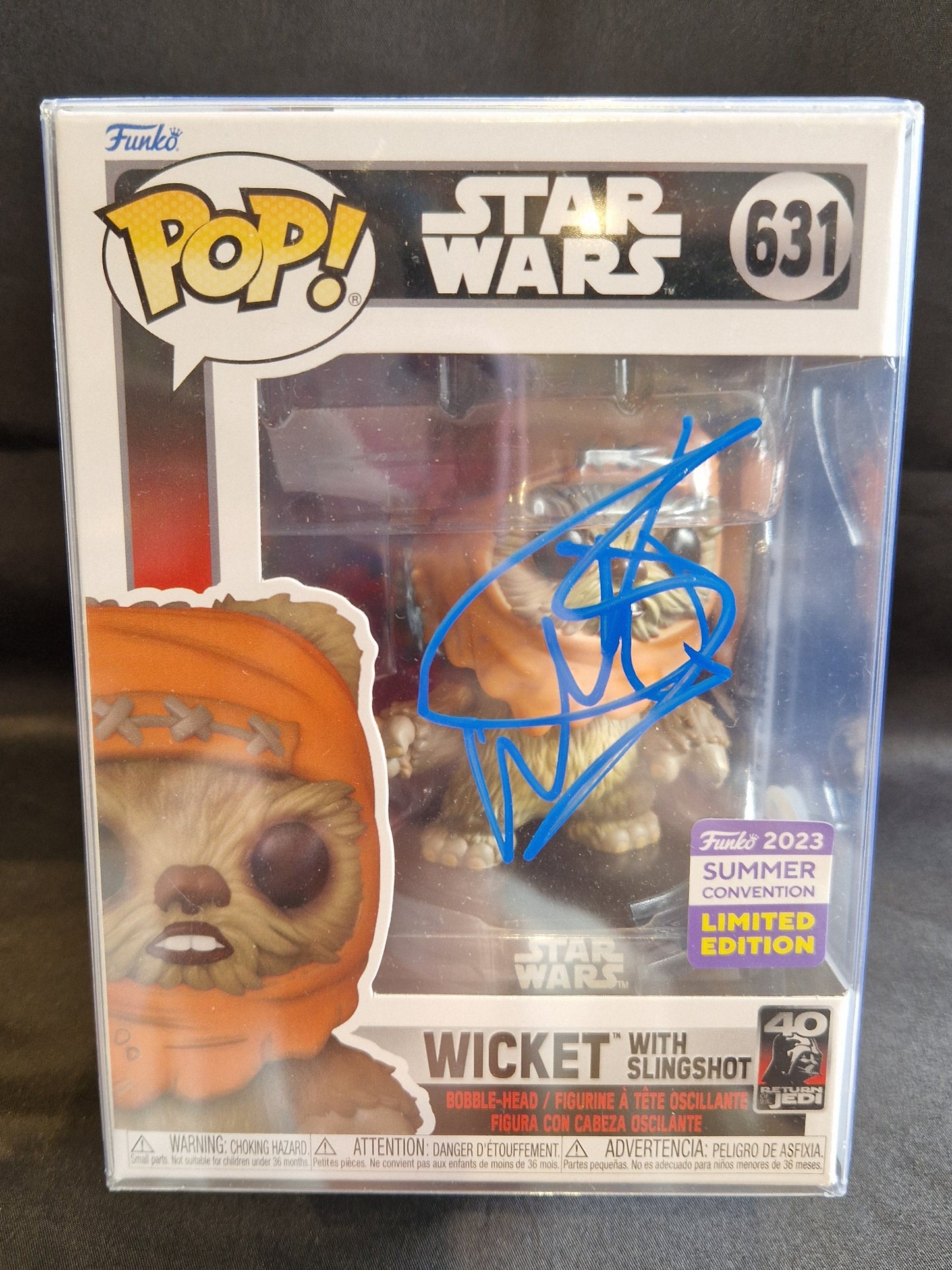 Wicket Funko Pop 631 signed by Warwick Davis
