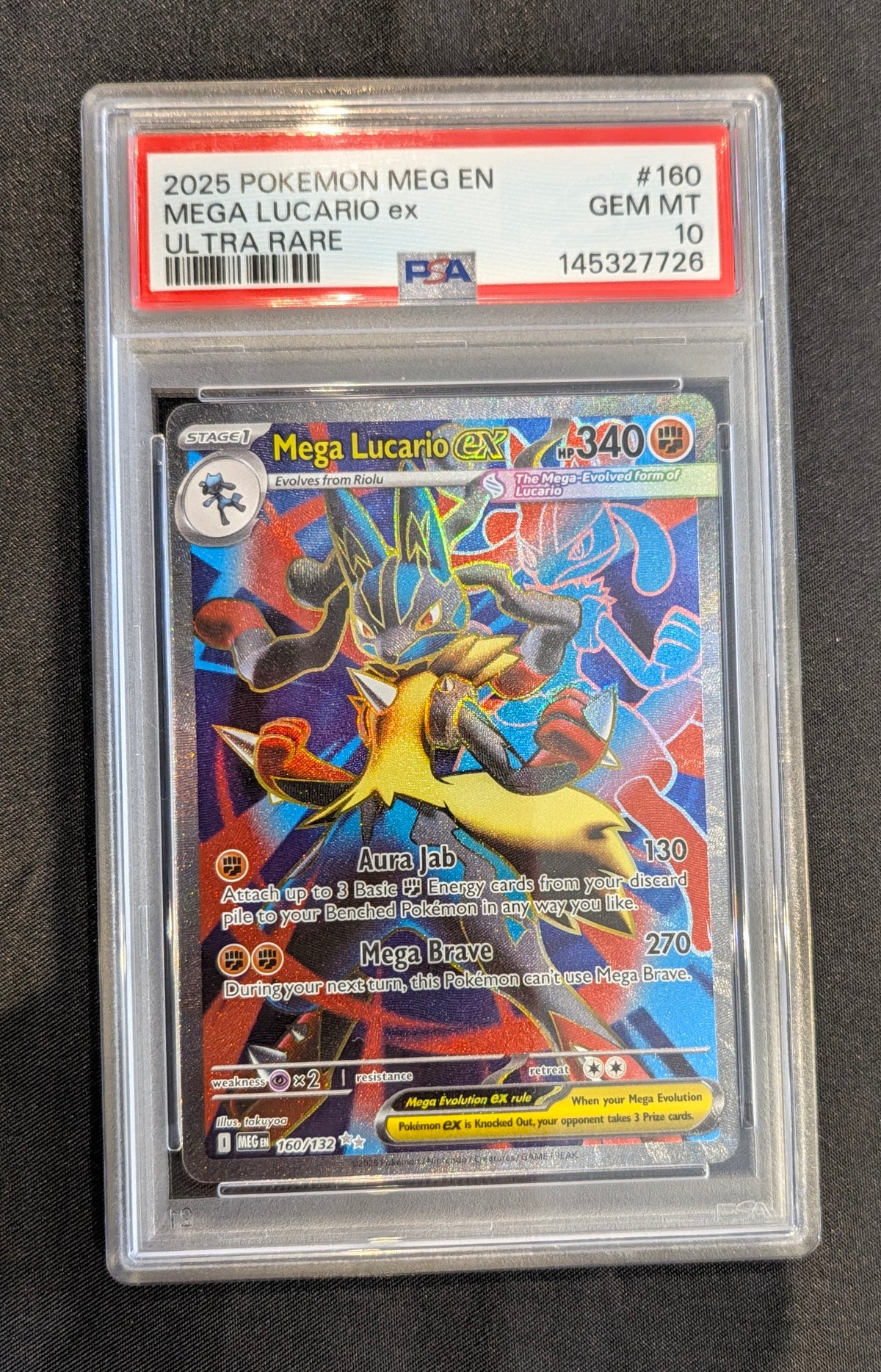 POKEMON 160/132 MEGA LUCARIO EX PSA 10
