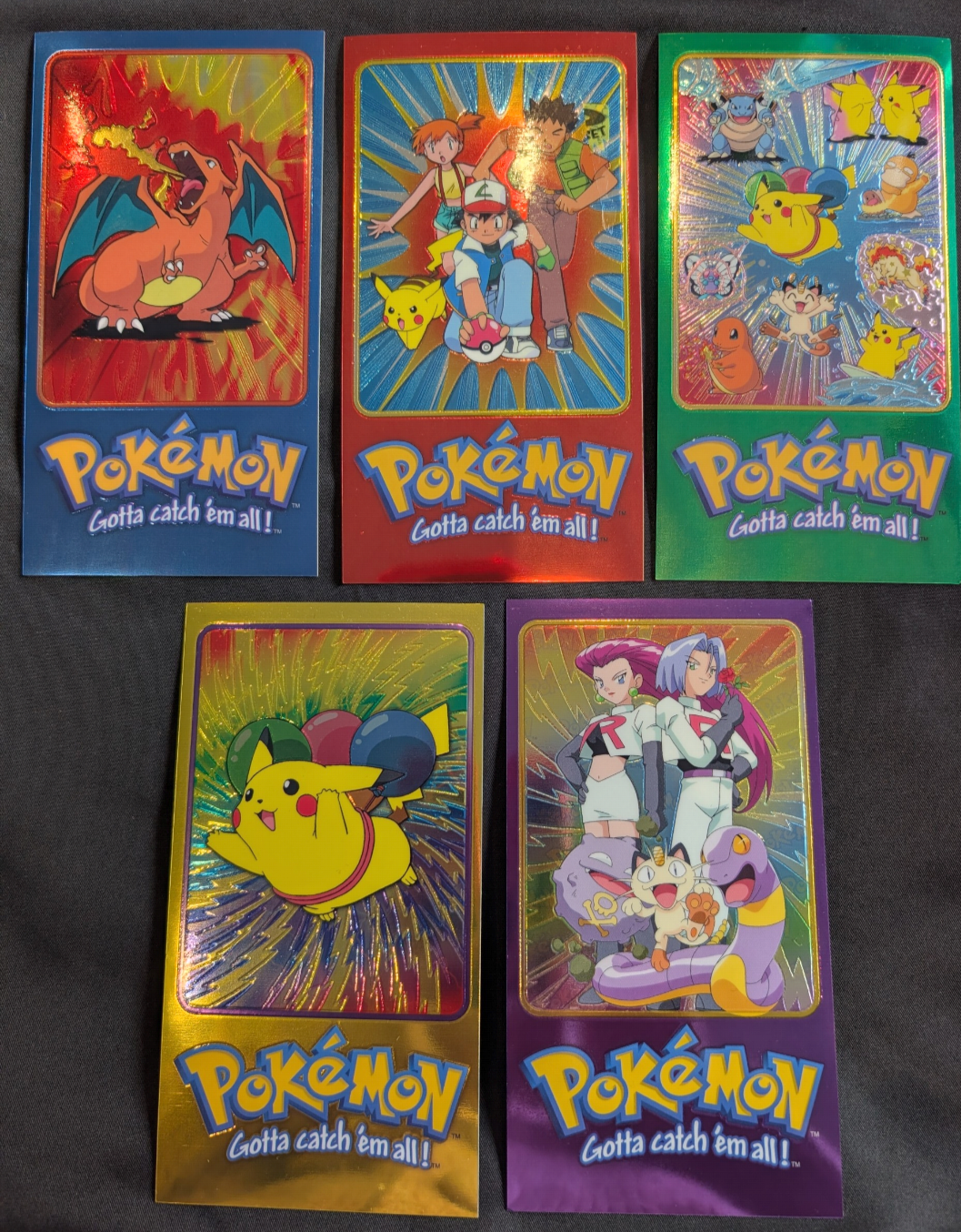 POKEMON TOPPS TV SERIES 2 COMPLETE JUMBO BOX TOPPER SET 5/5 HOLO FOIL OVERSIZED