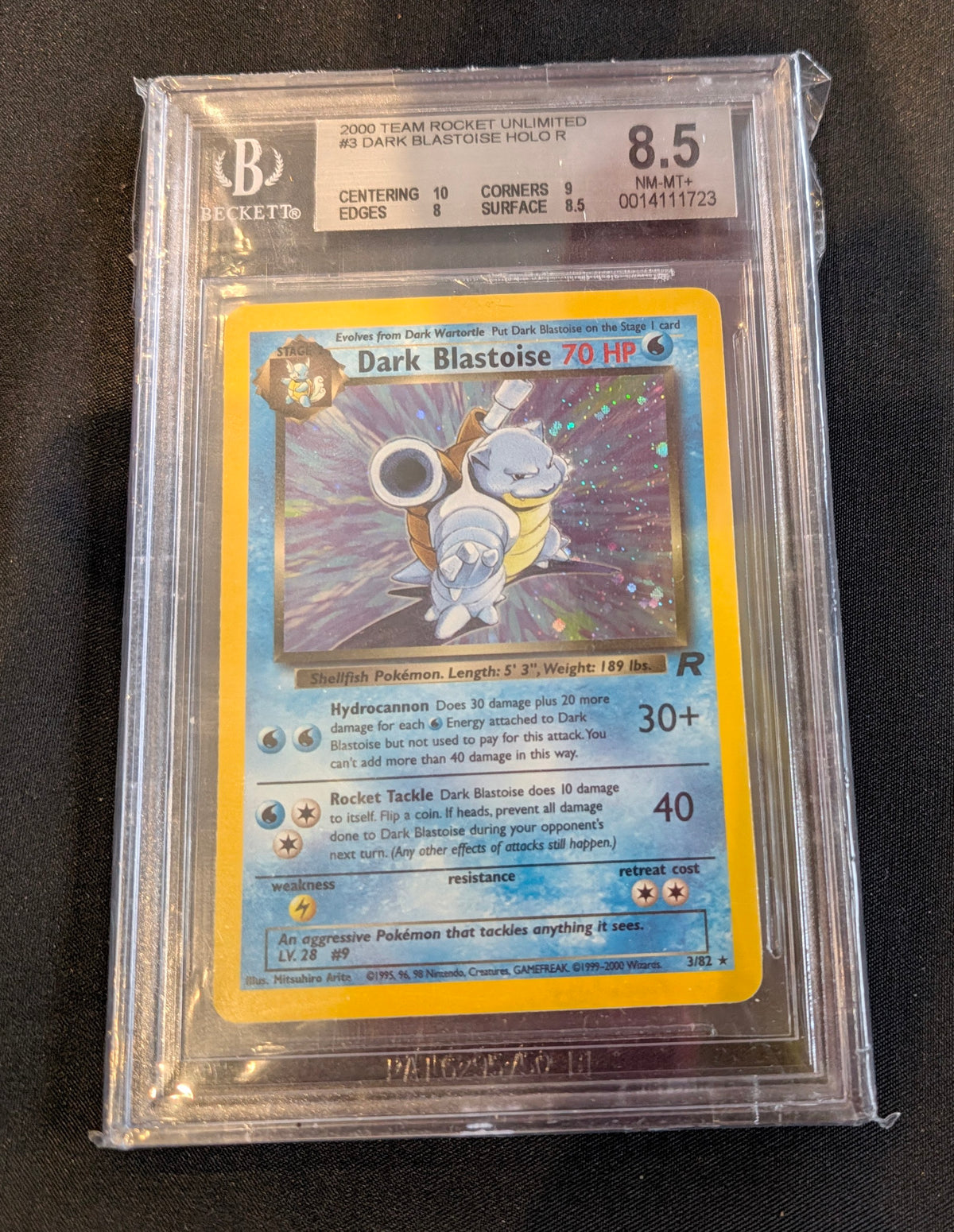 POKEMON 3/82 BLASTOISE BECKETT 8.5