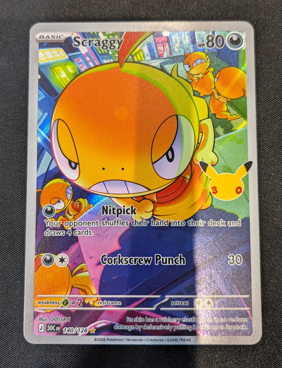 POKEMON SINGLES 140/128 SCRAGGY ENGLISH