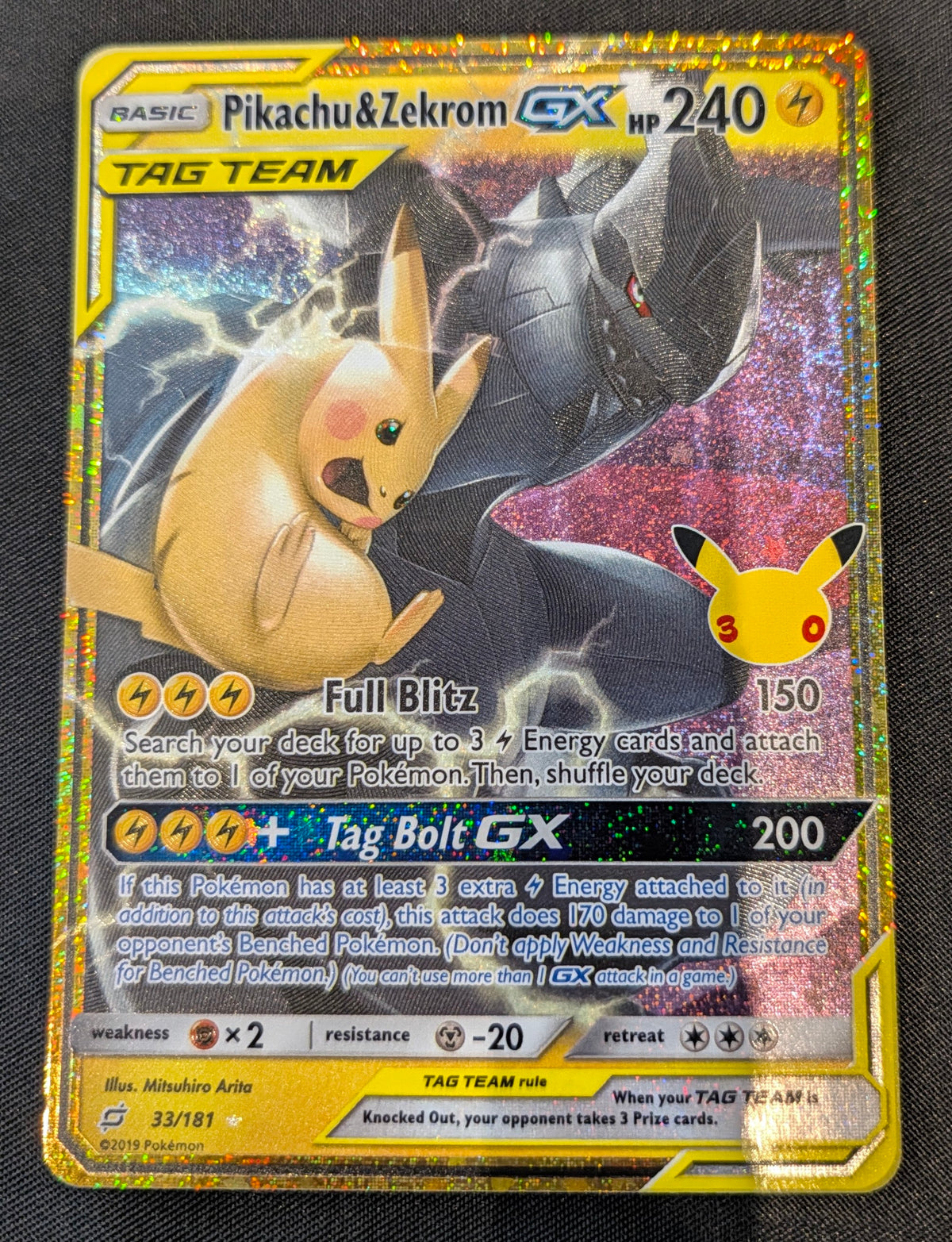POKEMON SINGLES 33/181 PIKACHU & ZEKROM ENGLISH