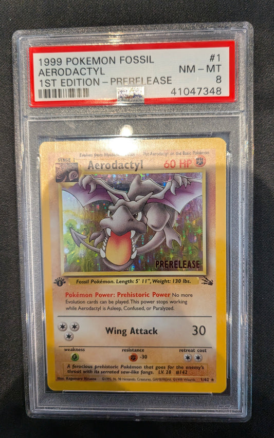 POKEMON 1/62 AERODACTYL PSA 8