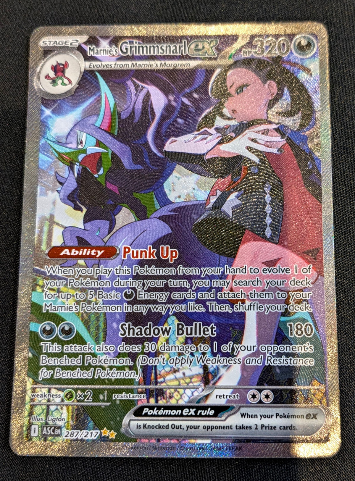 POKEMON SINGLES 287/217 MARNIES GRIMMSNARK ENGLISH