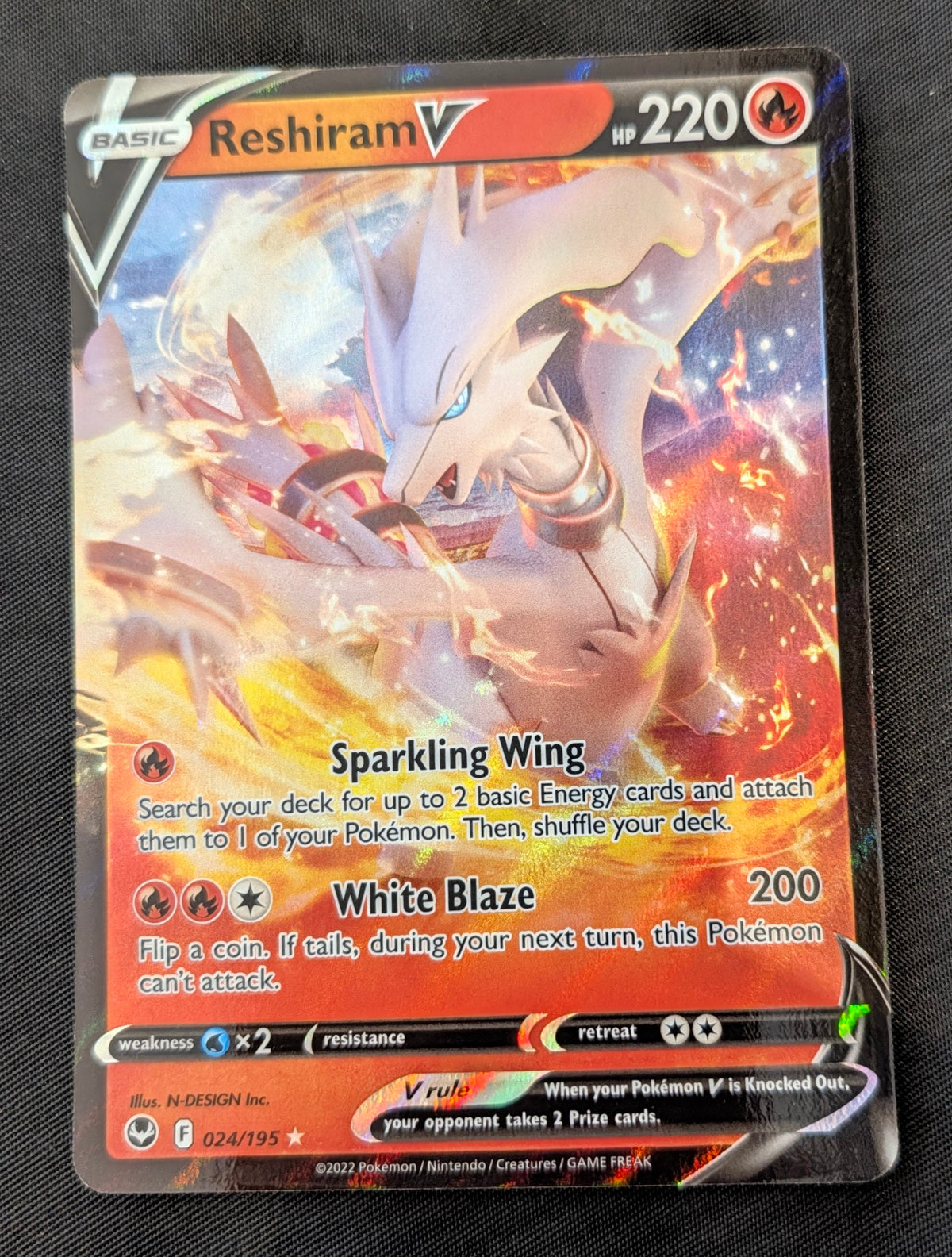 POKEMON SINGLES 024/195 RESHIRAM V ENGLISH