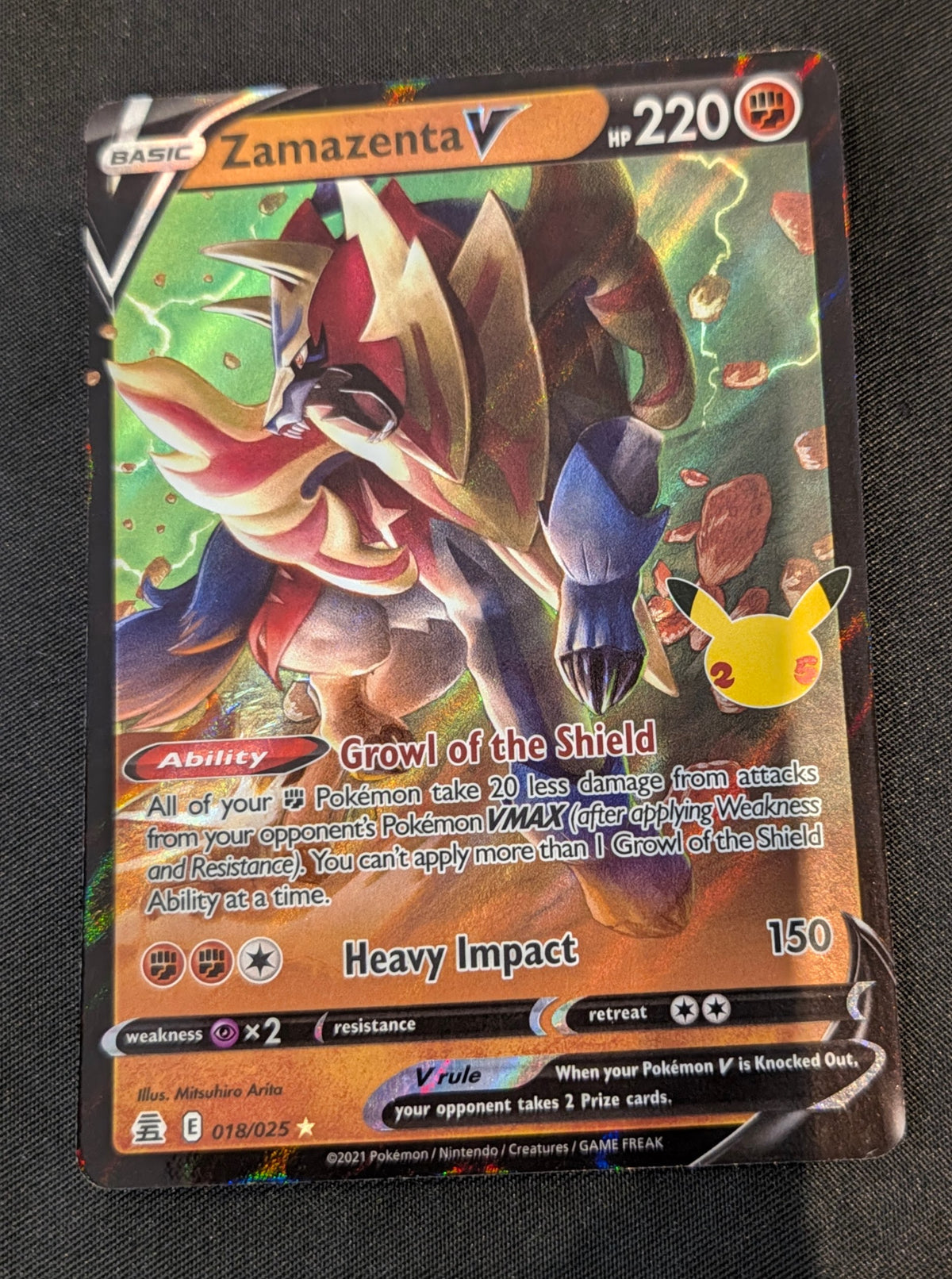 POKEMON SINGLES 018/025 ZAMAZENTA V ENGLISH
