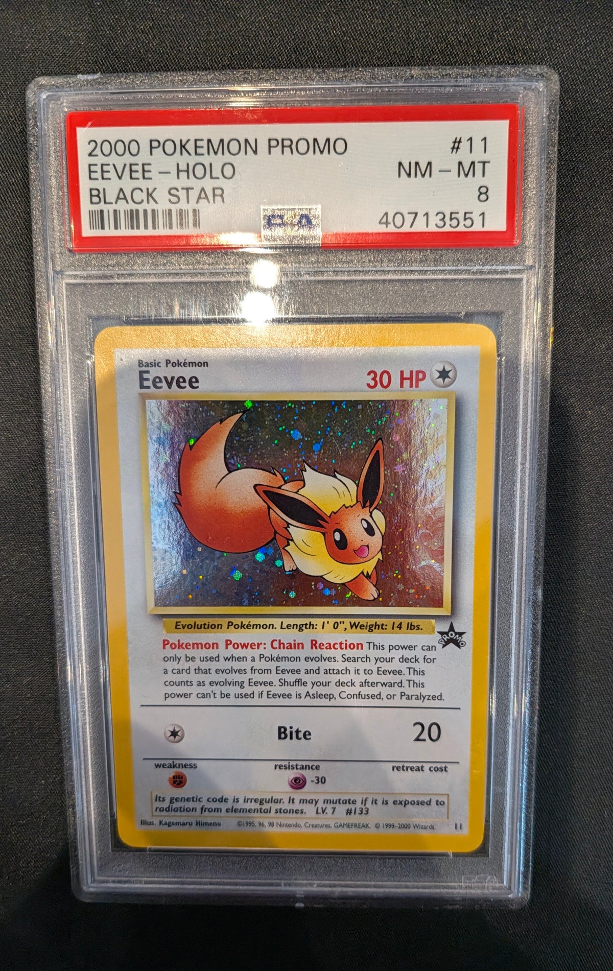 POKEMON NO.11 EEVEE PROMO PSA 8