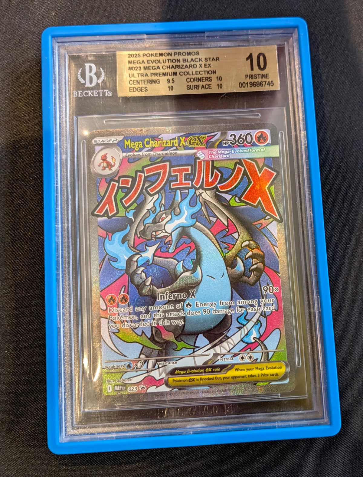 POKEMON MEP023 MEGA CHARIZARD X BECKETT 10