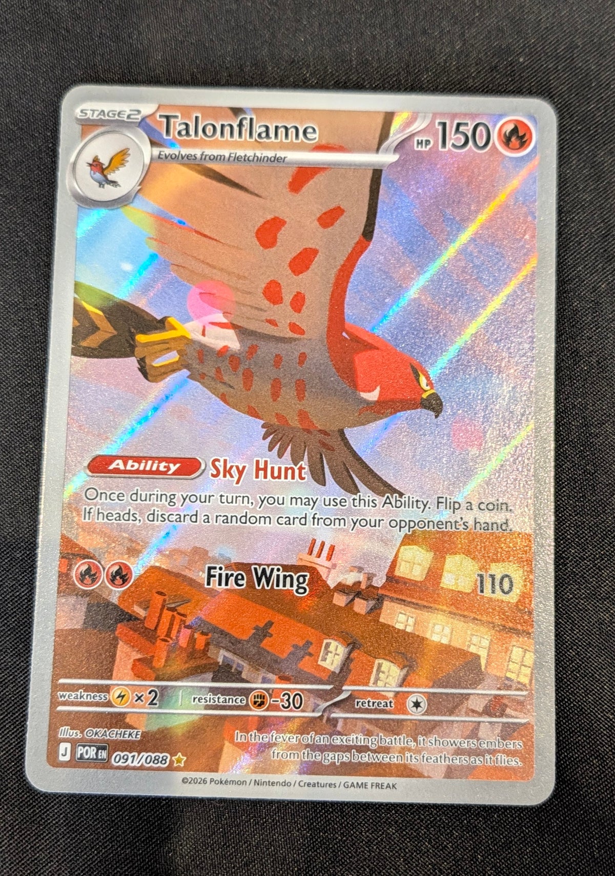 POKEMON SINGLES 091/088 TALONFLAME ENGLISH